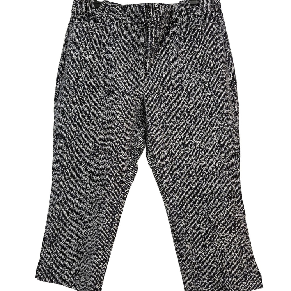 Lane Bryant‎ Allie Skinny Capri Pants 16 Navy White Dash Print Smart Stretch NEW